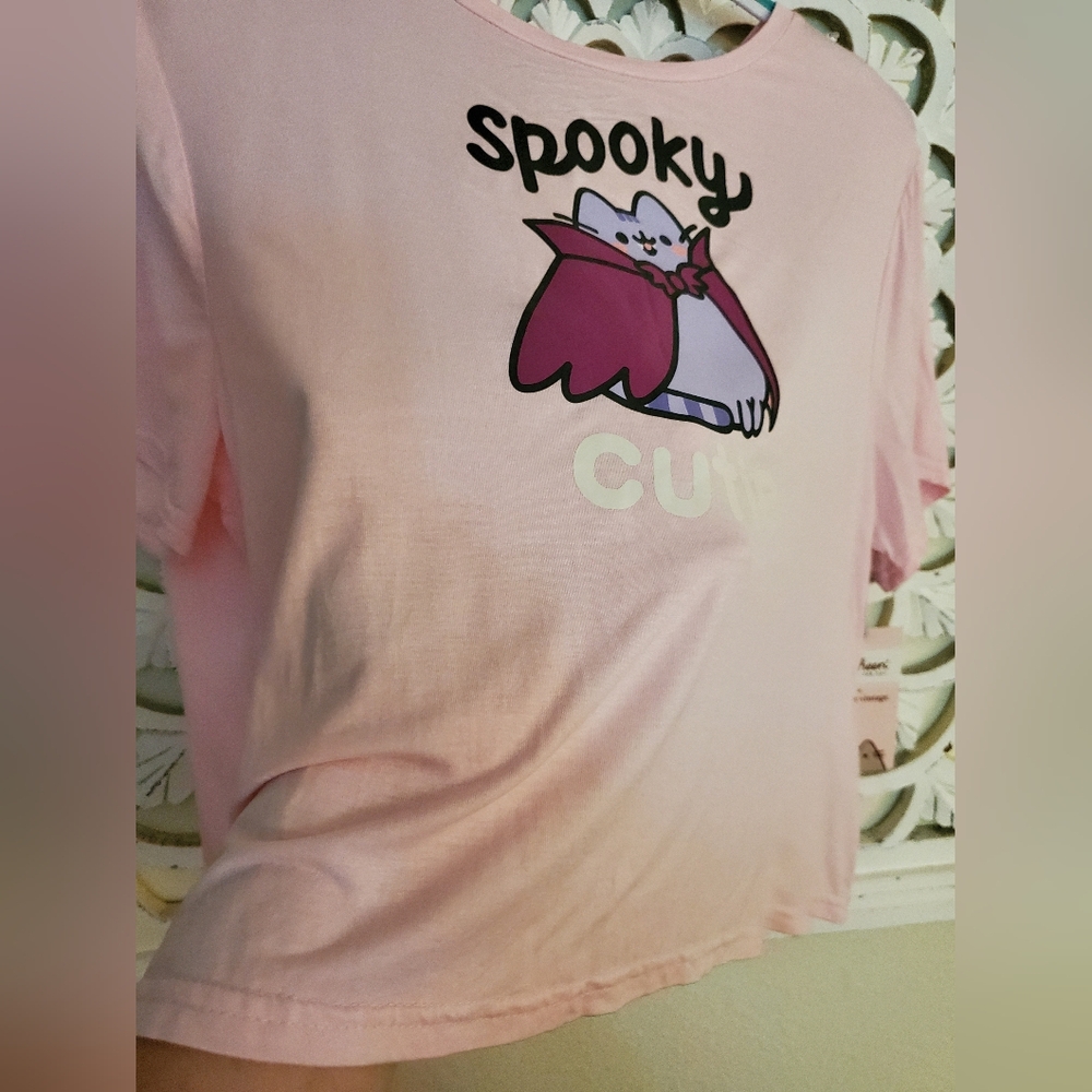 NWT Pusheen Unique Vintage Collaboration Spooky Cutie T-shirt Large 10/12 - Picture 4 of 12